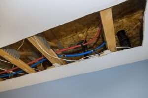 Leak detection in ceiling of Oklahoma City business by Proline Plumbing OKC.